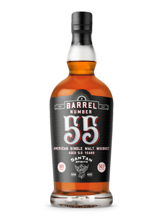 Barrel #55 Cask Strength Single Malt Whiskey (54.5% ABV)