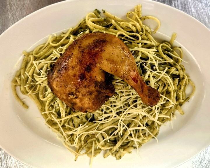 Tallarin Verde con Pollo a la Brasa