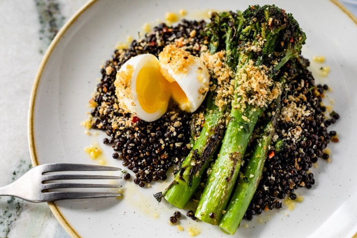 Grilled Broccolini and Lentils
