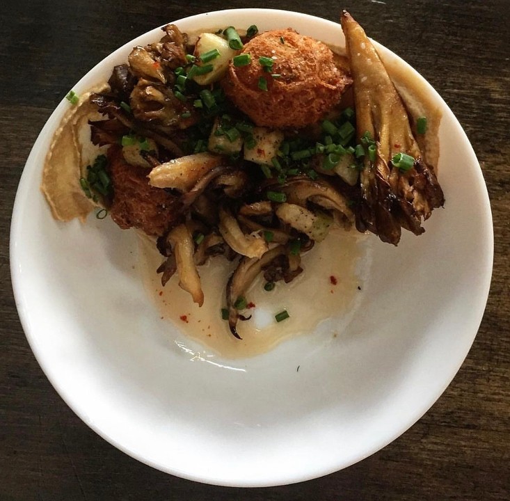 Roasted Maitakes + Kohlrabi