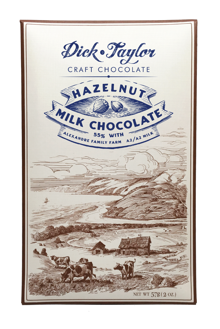 Dick Taylor Chocolate, Milk Chocolate w/Hazelnuts