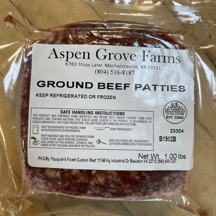 Aspen Grove Farms Ground Beef Patties