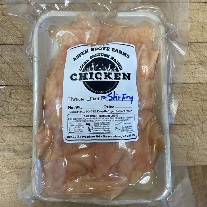 Aspen Grove Farms Chicken Stir Fry Meat