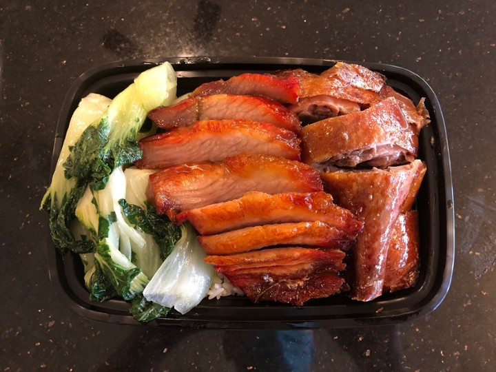 Roasted Duck and BBQ Pork Over Rice