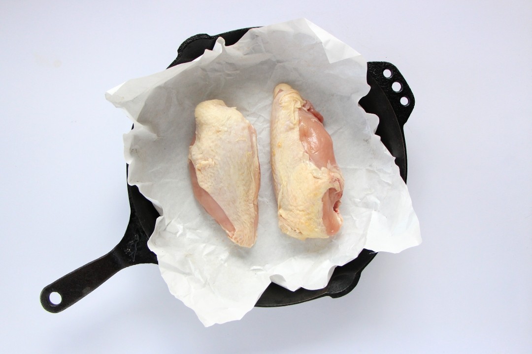 Split Chicken Breast (bone in, skin on) (2ea., ~1.3lbs total)