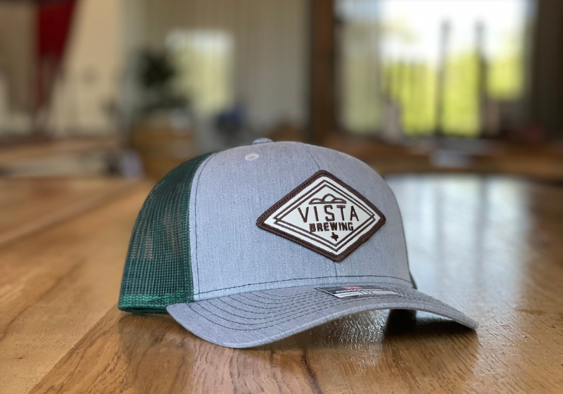 Trucker Hat - Grey & Green w/Patch