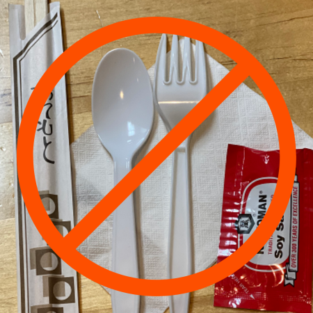 NO utensil packs/soy sauce