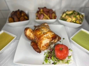 Purple Corn pollo a la brasa.