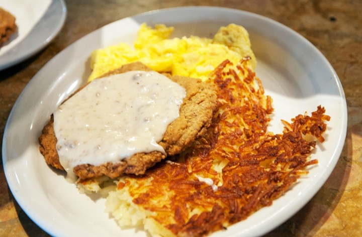 COUNTRY FRIED STEAK AND EGGS
