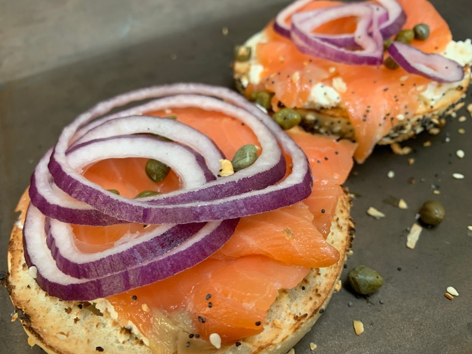 Bagel with Lox, Cream Cheese & Capers