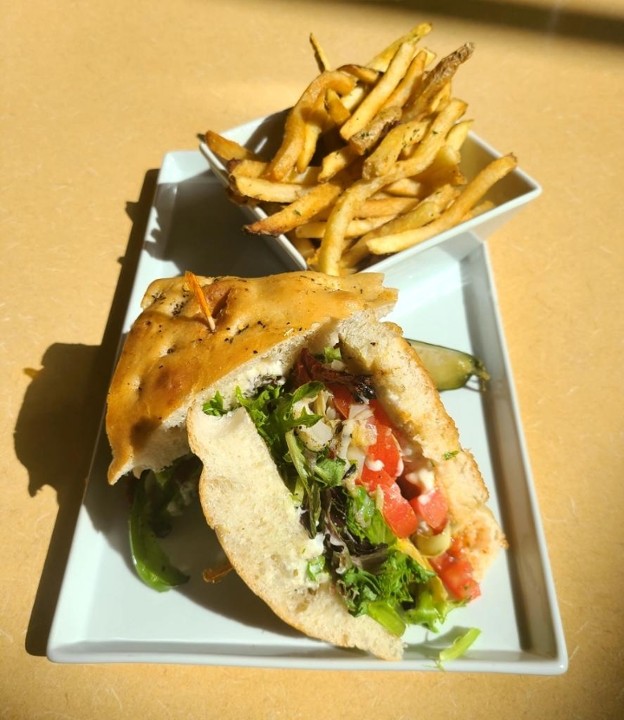 VEGAN VEGGIE AND CHEESE ON FOCCACIA