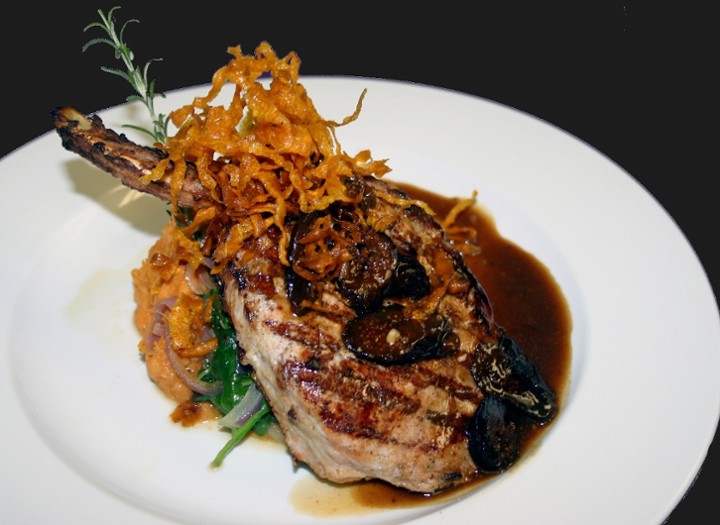 Pork Chop with Madeira Fig Reduction