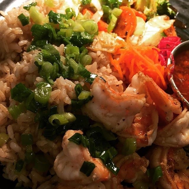 Grilled Shrimp Rice Plates