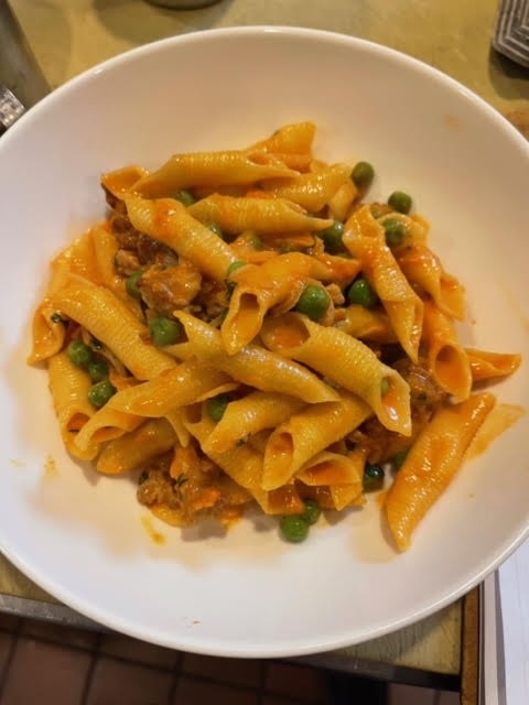 Garganelle with Italian Sausage