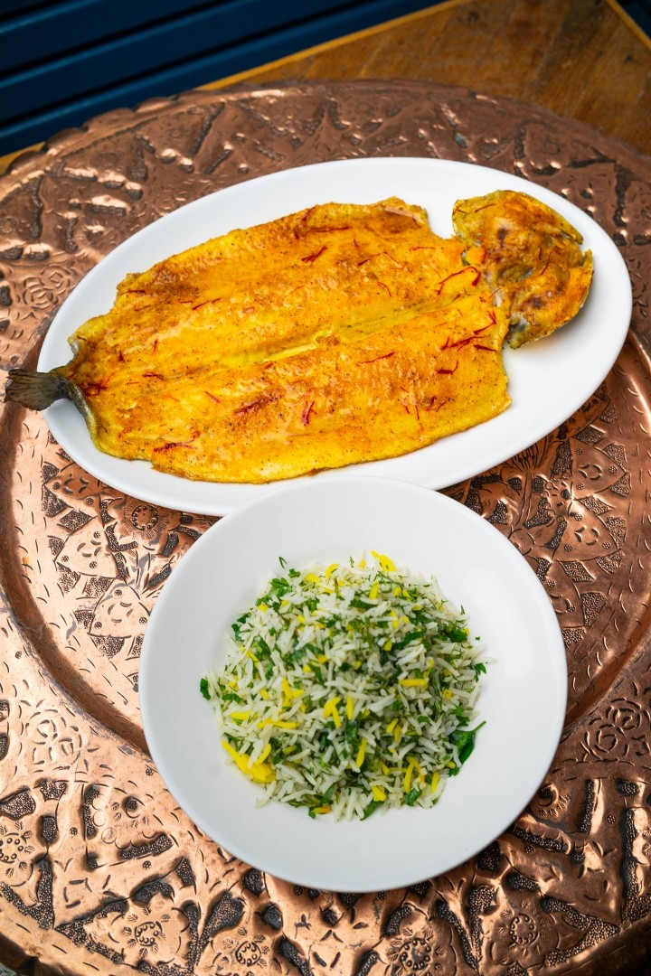 Persian Whole Branzino with Herbed Rice