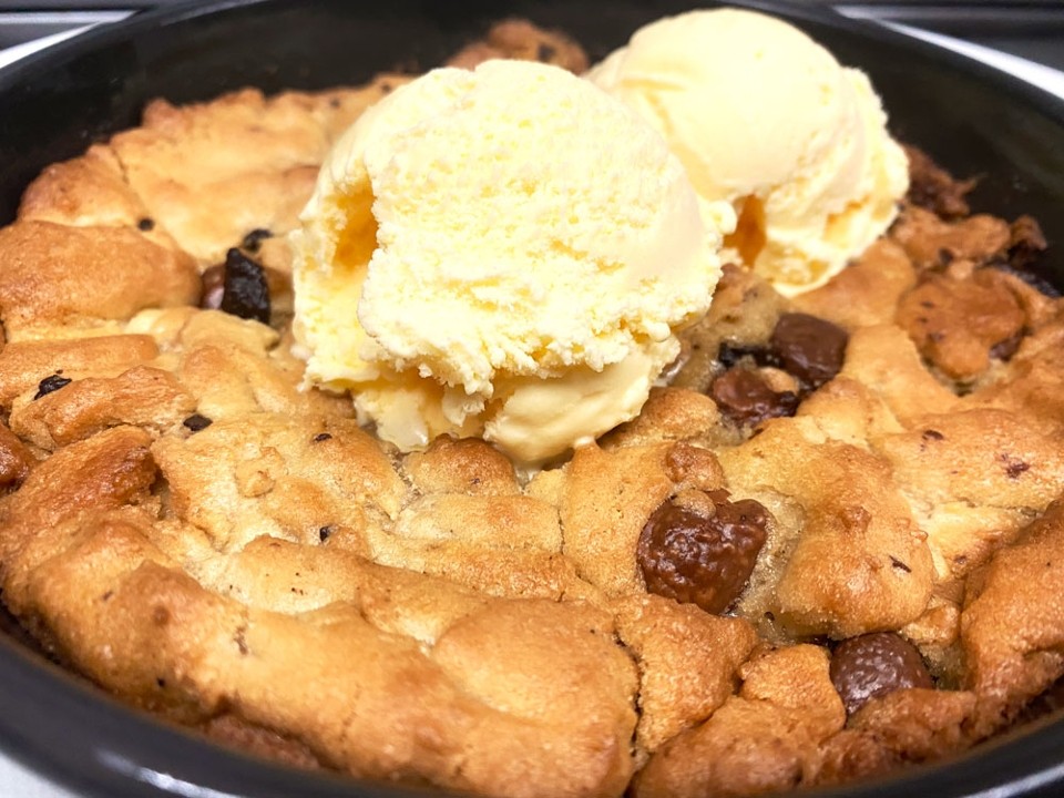 Giant Chocolate Chip Cookie and Ice Cream