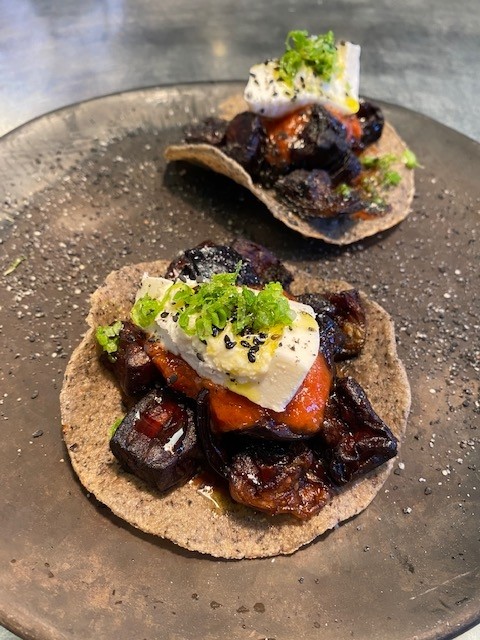 CHARRED EGGPLANT TOSTADA