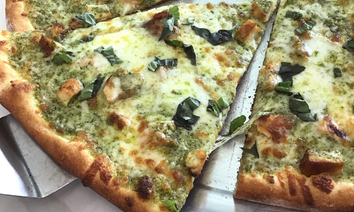 Pesto Chicken + Basil Pie