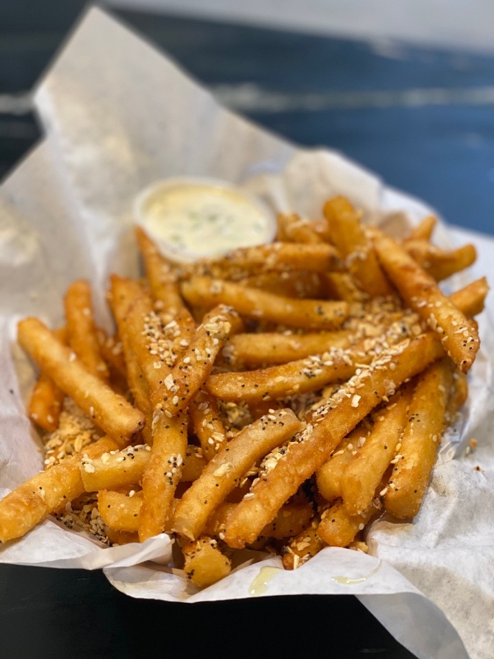 Everything Bagel Fries - Fries, Butter, Everything Bagel Seasoning, Served With Ranch