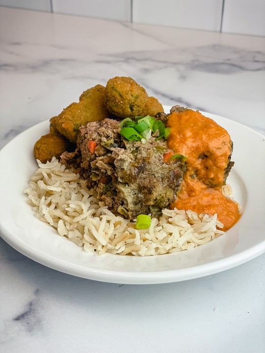 Creole Meatloaf & Fried Okra