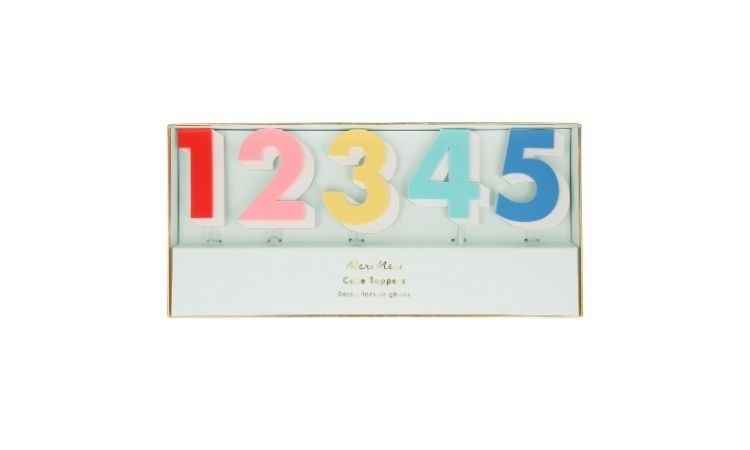 Rainbow Number Acrylic Toppers (x10)