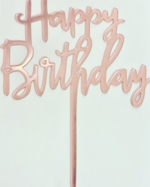 Happy Birthday Cake Topper - Pink