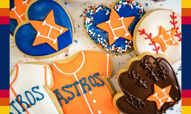 Astros Baseball Butter Cookies