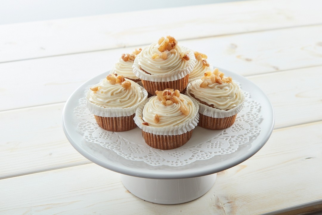 Mini No Sugar Added Carrot Cupcakes Made with Agave (NSA)