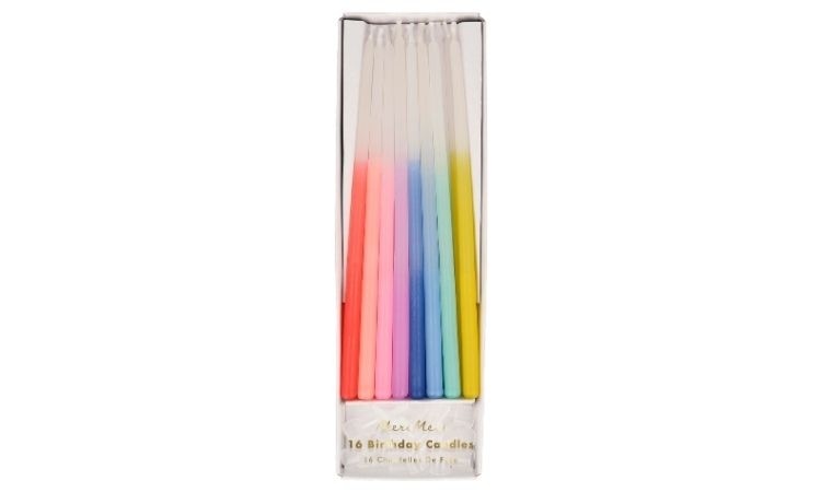 Rainbow Dipped Tapered Candles (x16)