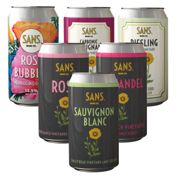 Sans Wine - Riesling, Rose Bubbles, Rose, Sav Blanc