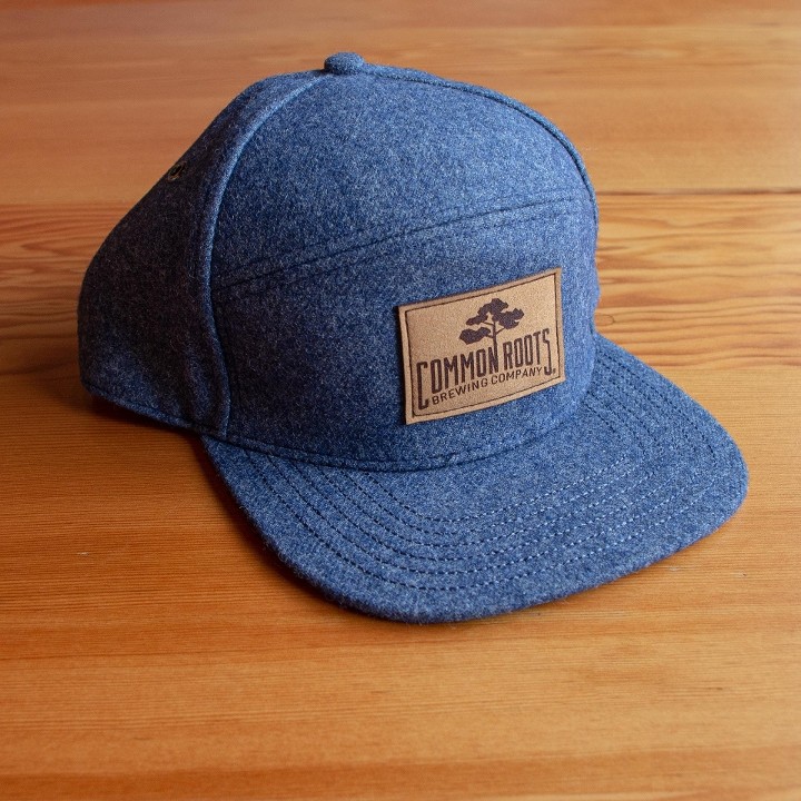 Blue Wool Flat Brim Hat