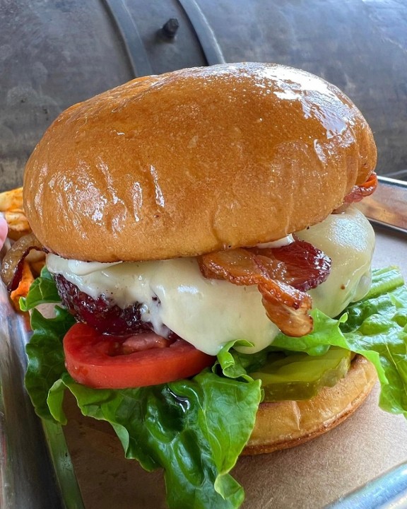 The Bacon Havarti Smoked Brisket Cheeseburger basket