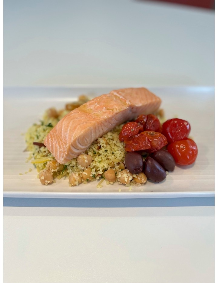 Roasted Salmon with Moroccan couscous