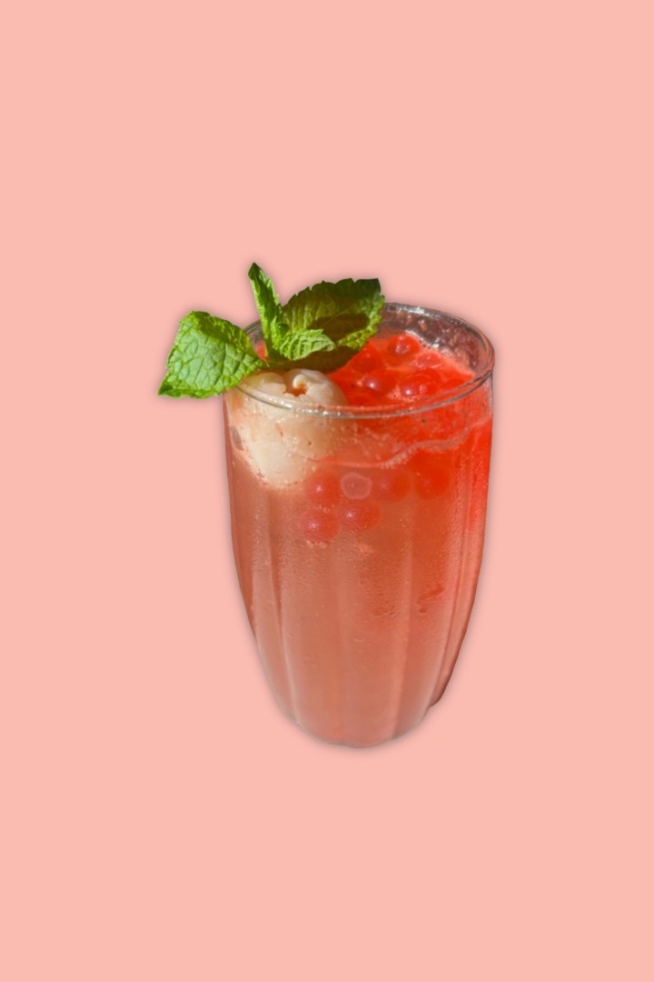 Lychee & Strawberry Popping Soda