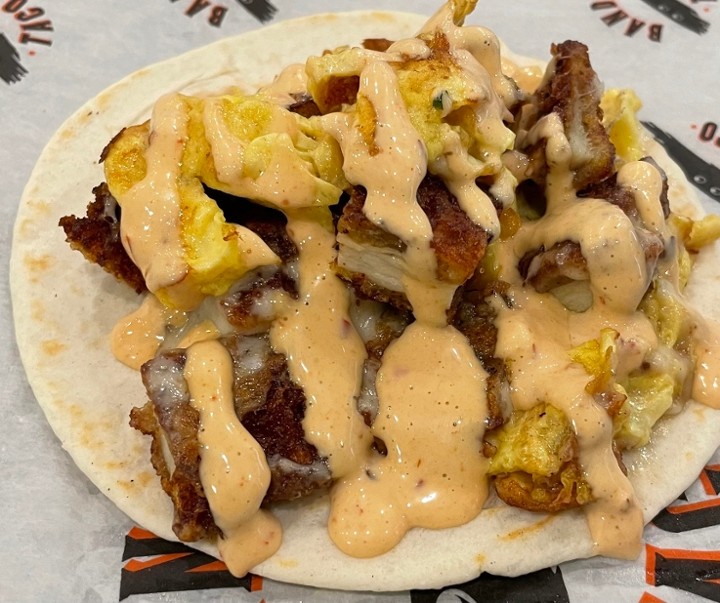 Crispy Chicken & Egg Taco