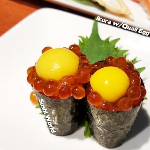Salmon Roe With Quail Egg Nigiri
