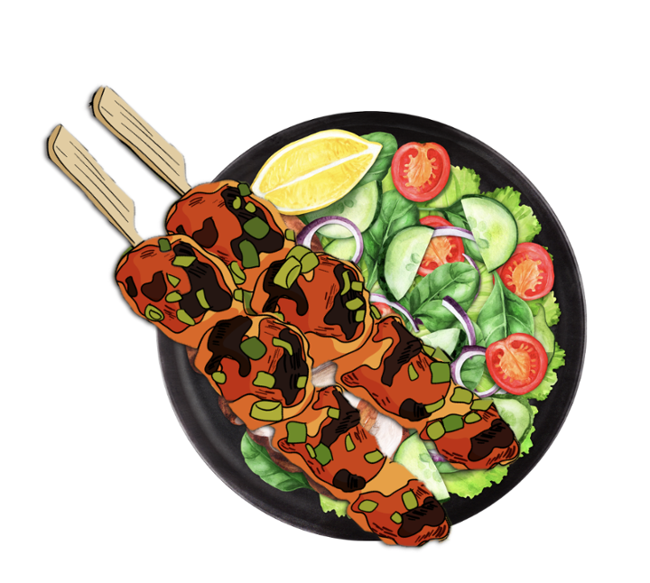 Chicken Skewer with Salad