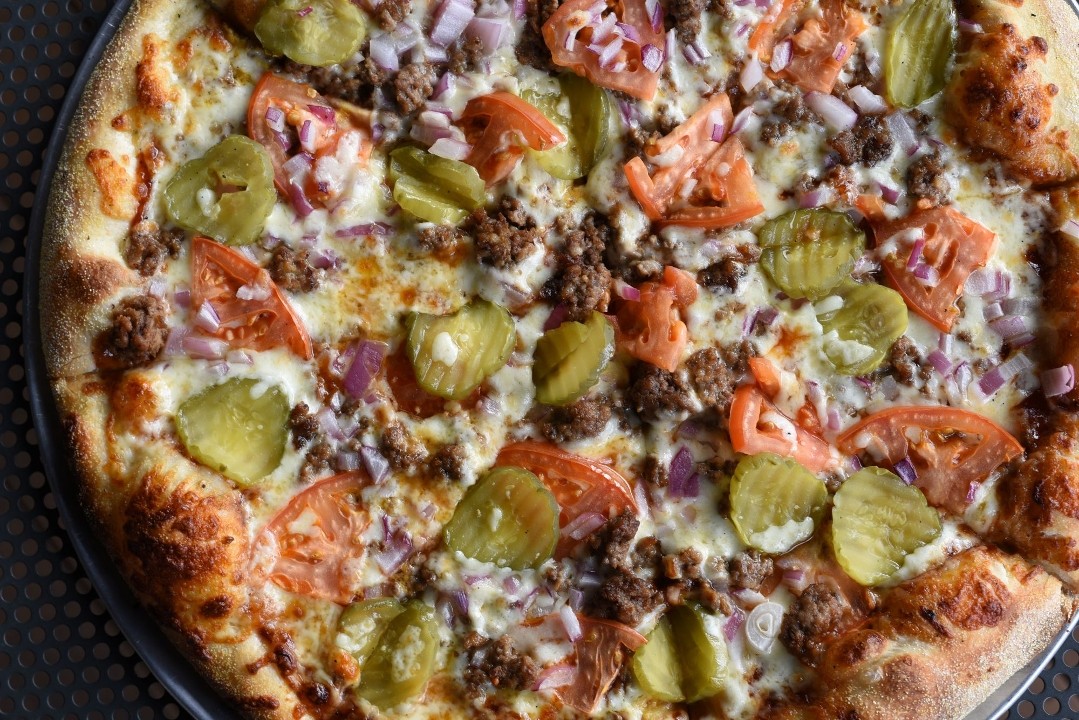 Large Cheeseburger Pizza FOR DELIVERY