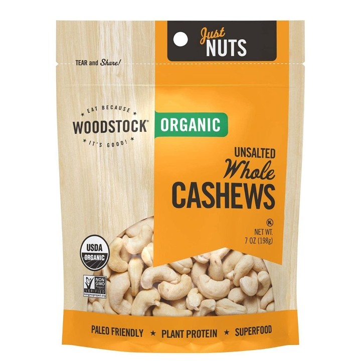 Woodstock - Organic Whole Unsalted Cashews 7 oz