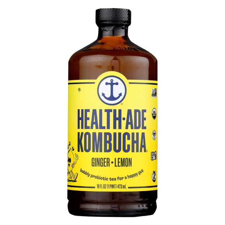Health-Ade Kombucha - Ginger Lemon 16 oz bottle