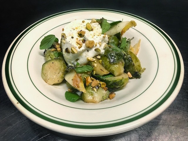 Warm Brussels Sprouts & Burrata Cheese