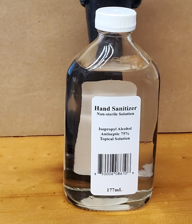 Hand Sanitizer by CT Brewery - 6 oz. Glass Bottle - Isopropyl Alcohol Antiseptic 75%
