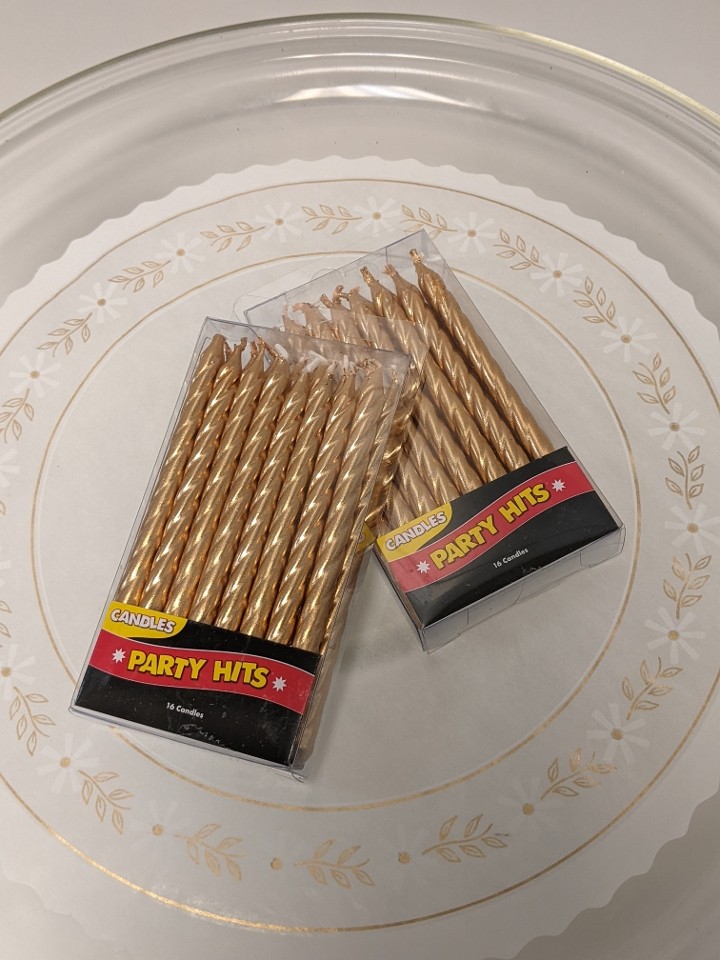 16 Pack Gold Candles