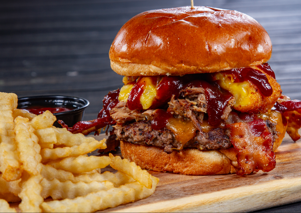 NEW - The Biggy BBQ Mac Burger