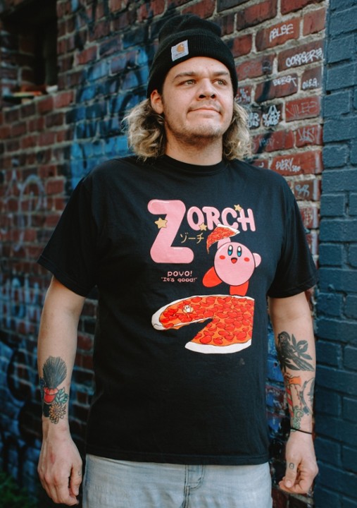 Kirby Pizza Black t shirt