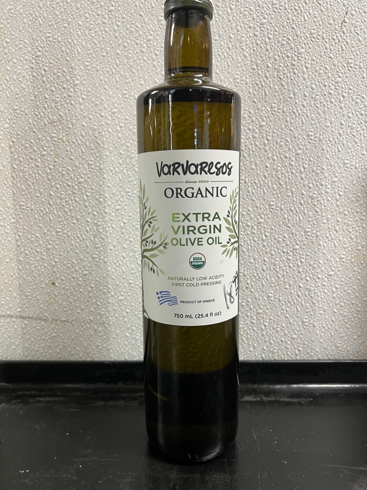 750 ML Btl. Varavaresos organic Extra Virgin Olive Oil(GREEN BOTTLE)