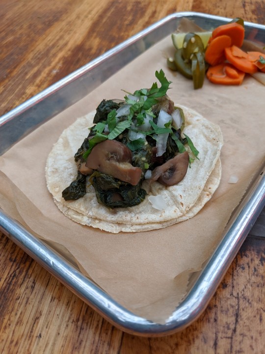 SAUTEED MUSHROOM & SPINACH TACO