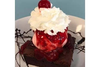 Cherry Bomb Brownie Sundae