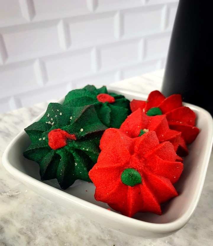 Poinsettia Cookies - 1 Dozen