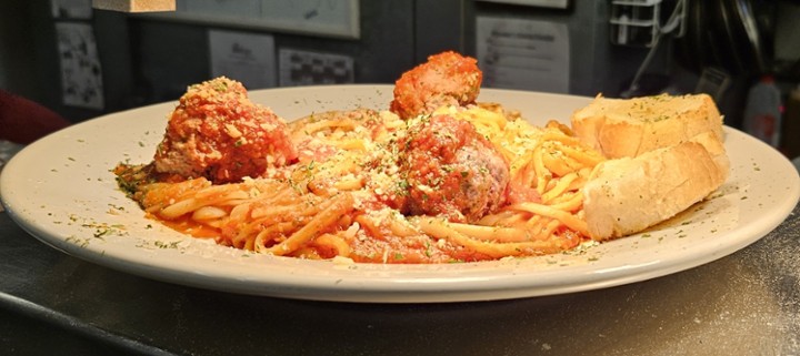 Meatballs Over Linguini